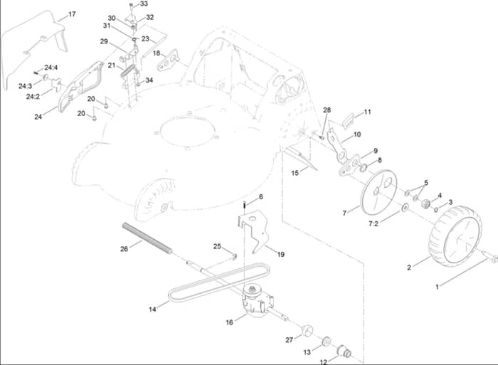 Hayter R53A - 449F (402000000 - 999999999) - Rear Wheel - Transmission Assy