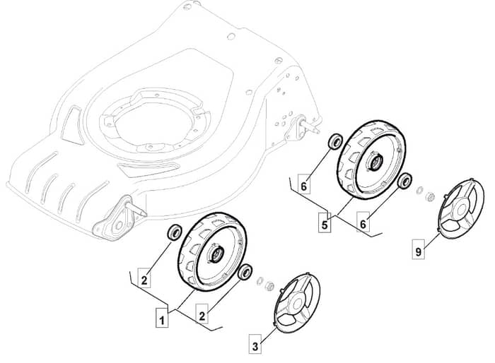 HP42 H - 2016-2017 - 295441038/BQ - Mountfield Rotary Mower Wheels Diagram