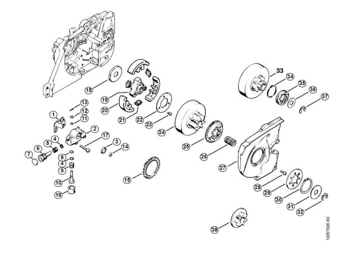 Stihl 048 Rs Oil Pump, Clutch - H-Group