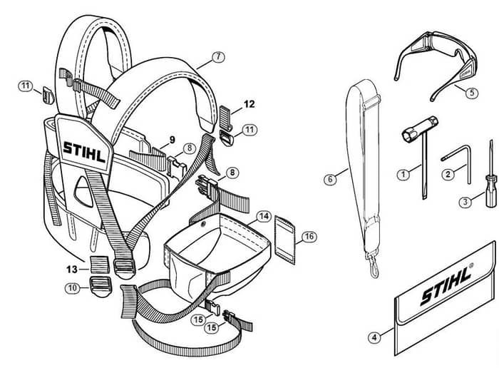 Genuine Stihl HT70 K / AJ - Tools, Full harness
