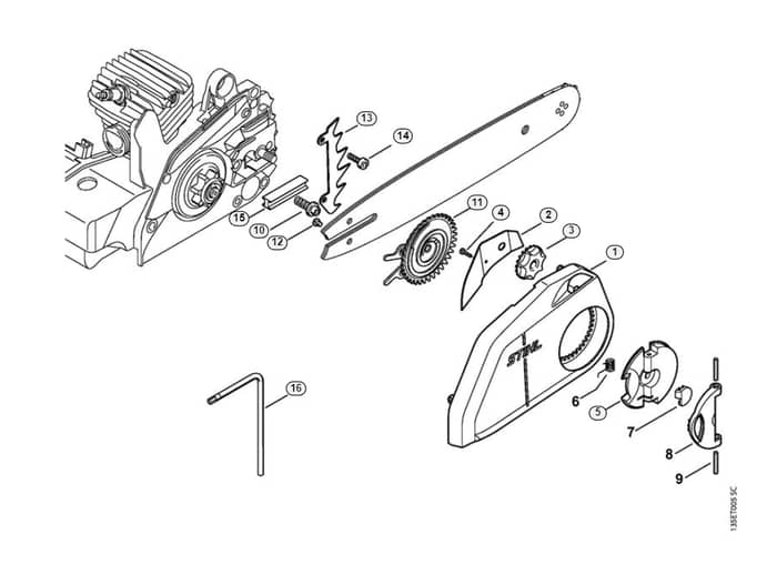 Stihl 025 Quick Chain Tensioner - E-Group