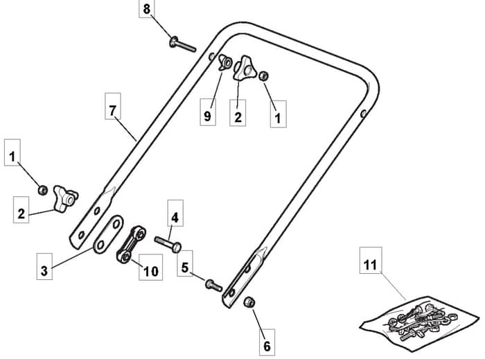 HP 48 EL - 2008 - 294484068/BQ - Mountfield Rotary Mower Lower Handle Diagram