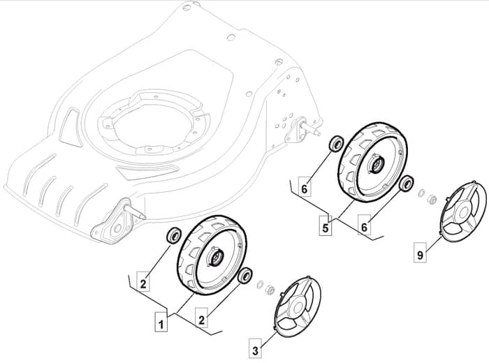 HP425 - 2012-2013 - 295431038/M12 - Mountfield Rotary Mower Wheels Diagram