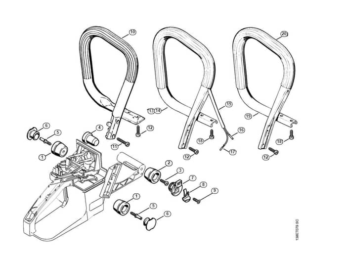 Stihl 036 W Av System, Handlebar - J-Group