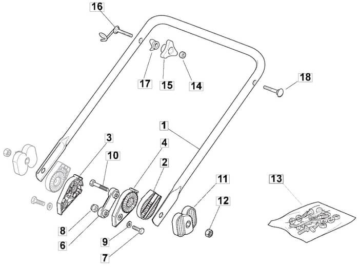M510 PD - 2009 - 294538023/CAI - Mountfield Rotary Mower Lower Handle Diagram