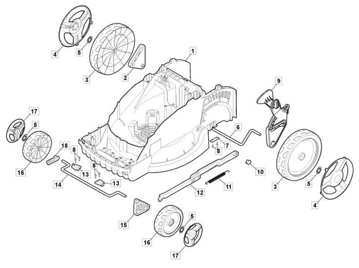 PRINCESS 34 Li Kit - 2021-2022 - 294346063/M21 - Mountfield Rotary Mower Deck Diagram