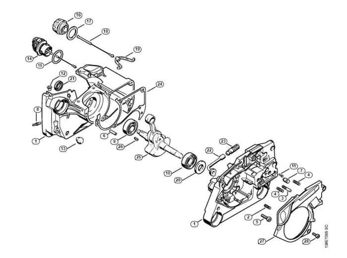Stihl 036 Arctic  Crankcase - A-Group