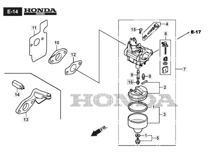HP425 - 2019-2021 - 2L0431038/M19 - Mountfield Rotary Mower Carburettor Diagram