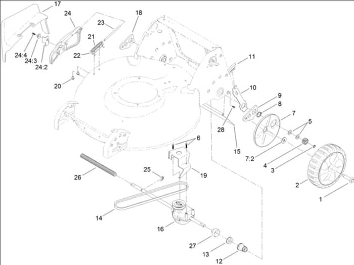 Hayter R53A - 449F (449F313000001 - 449F313999999) - Rear Wheel - Transmission Assy