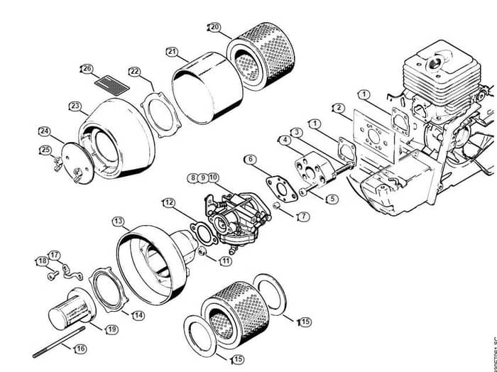 Genuine Stihl TS350 / F - Filter housing, Air filter