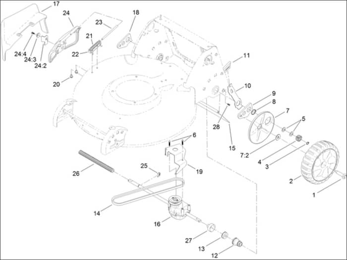 Hayter R53A - 449F (449F316000001 - 449F316999999) - Rear Wheel - Transmission Assy