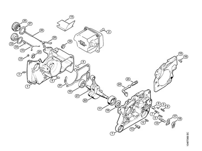 Stihl 064 R Crankcase - A-Group