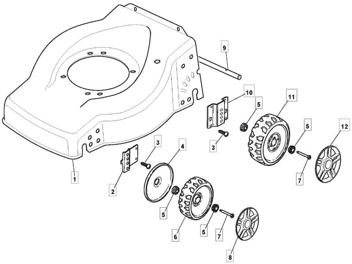 ES 460 - 2019 - 299114663/MTF - Mountfield Rotary Mower Wheels Diagram