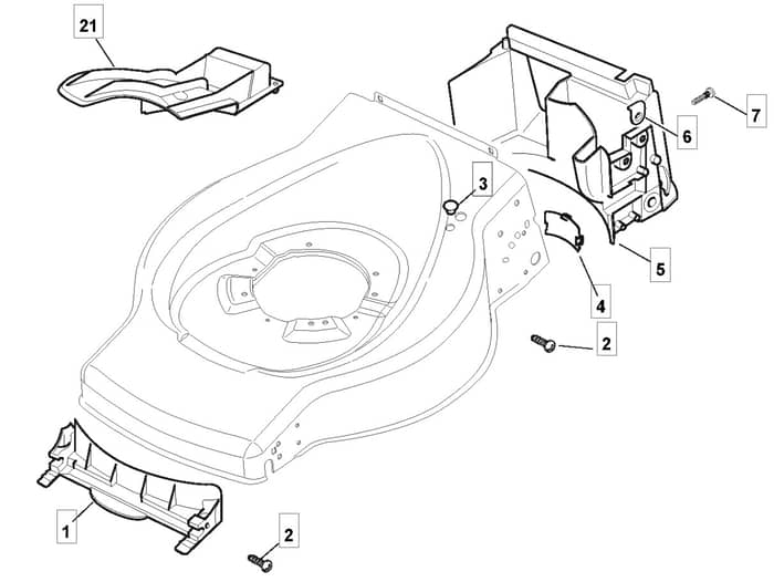 HP45 - 2017-2020 - 299174648/M17 - Mountfield Rotary Mower Front Conveyor Diagram