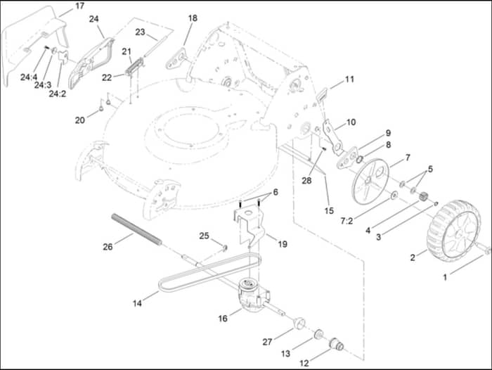 Hayter R53A - 449F (449F314000001 - 449F314999999) - Rear Wheel - Transmission Assy