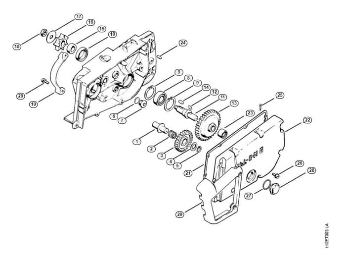 Stihl 041 G Spur Gear, Rim Sprocket Kit, Gear Head Cover - C-Group