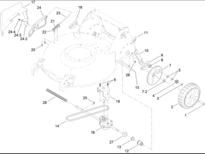 Hayter R53A - 449F (449F315000001 - 449F315999999) - Rear Wheel - Transmission Assy