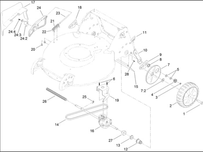 Hayter R53A - 449F (400000000 - 401999999) - Rear Wheel - Transmission Assy