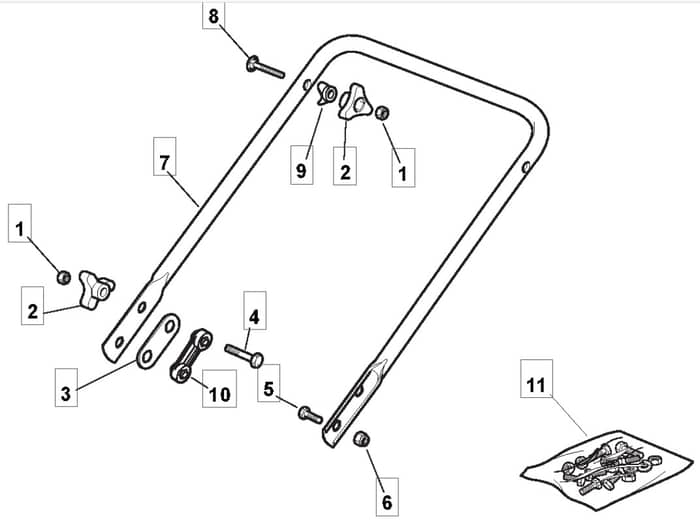 EL 4300 HP - 2010-2013 - 294430663/M08 - Mountfield Rotary Mower Lower Handle Diagram
