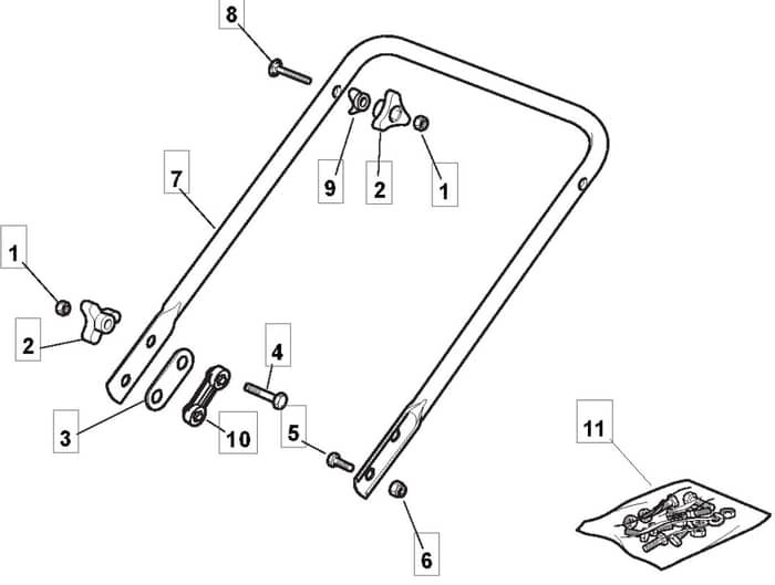 EL 46 HP - 2008 - 294484063/BQ - Mountfield Rotary Mower Lower Handle Diagram