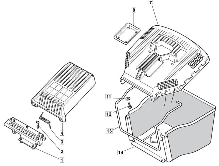 MB482 SB - 2005-2007 - 12-5686-92 - Mountfield Rotary Mower Grass Bag Diagram