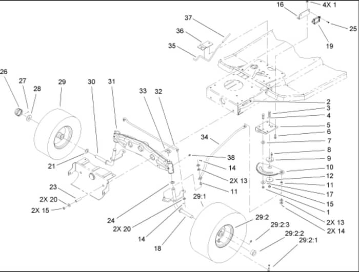 Hayter RT380H - 135E (135E280000001 - 135E280999999) - Steering Assy
