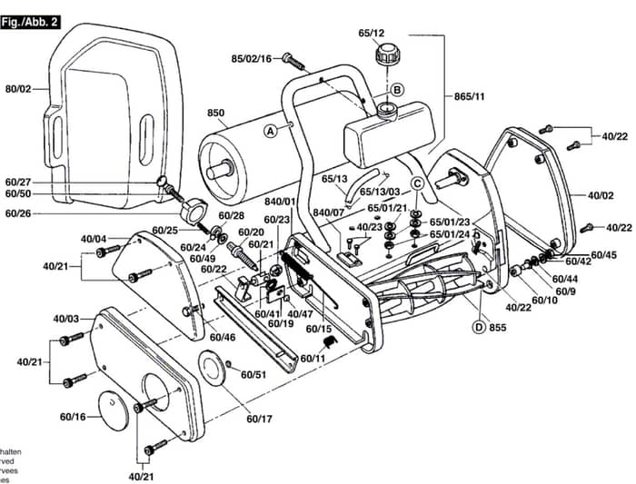 Atco Balmoral 14SE - F016307142 - Main Assembly
