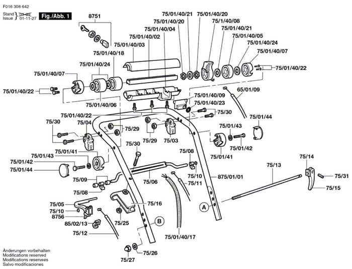 Atco Balmoral 17SE - F016308603 - Handle Assembly