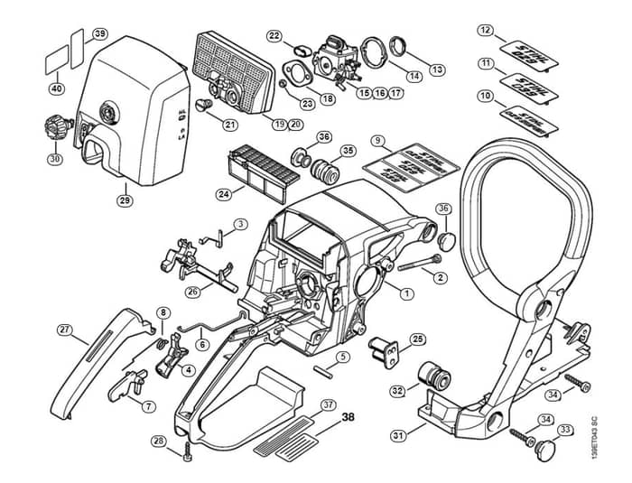 Stihl 029 Handle Housing - H-Group