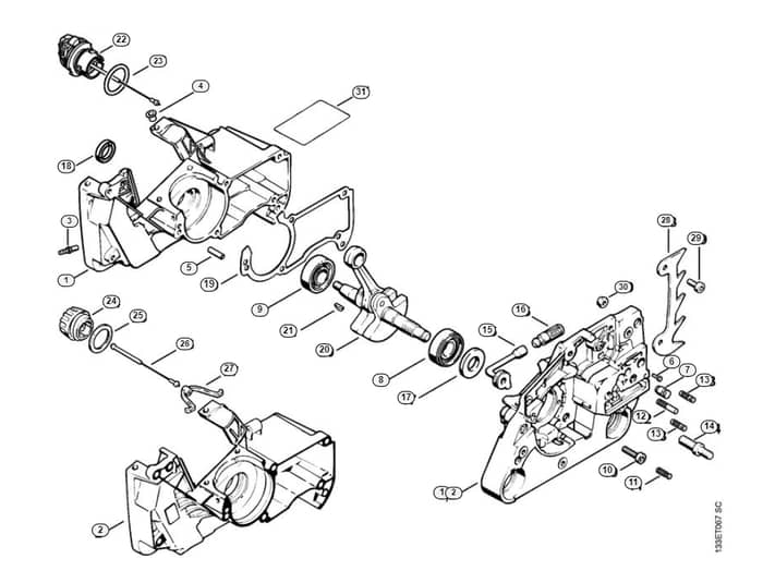 Stihl 026 C Crankcase - A-Group