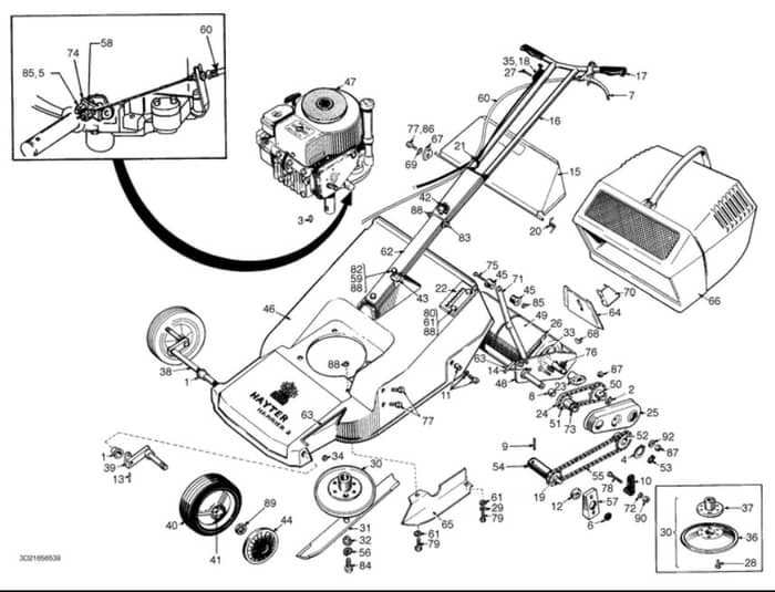 Hayter Harrier 2 19 - 216 (216-56539 - 216-63075) - Mainframe Assembly