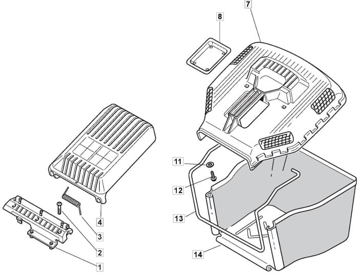 M60 PD - 2006 - 292552023/MOE - Mountfield Rotary Mower Grass Bag Diagram