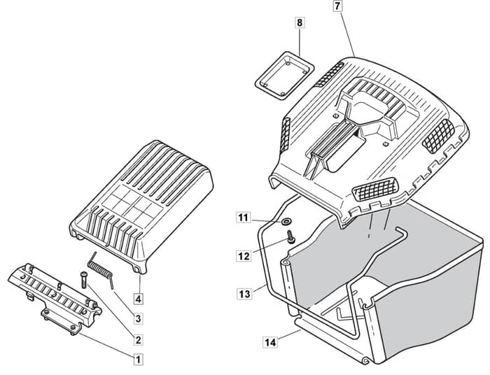 MB482 SH - 2005-2007 - 12-5604-92 - Mountfield Rotary Mower Grass Bag Diagram
