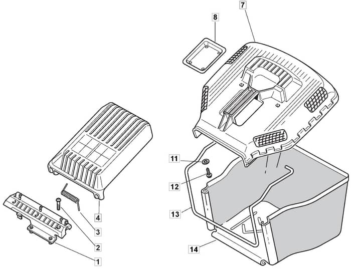 M63 PD - 2007 - 292552143/MO7 - Mountfield Rotary Mower Grass Bag Diagram