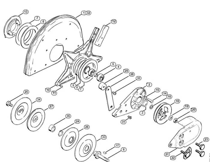 Genuine Stihl TS360 / T - Support with guard (38.1995)