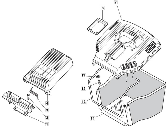 M5010 PD - 2009 - 292502043/M09 - Mountfield Rotary Mower Grass Bag Diagram