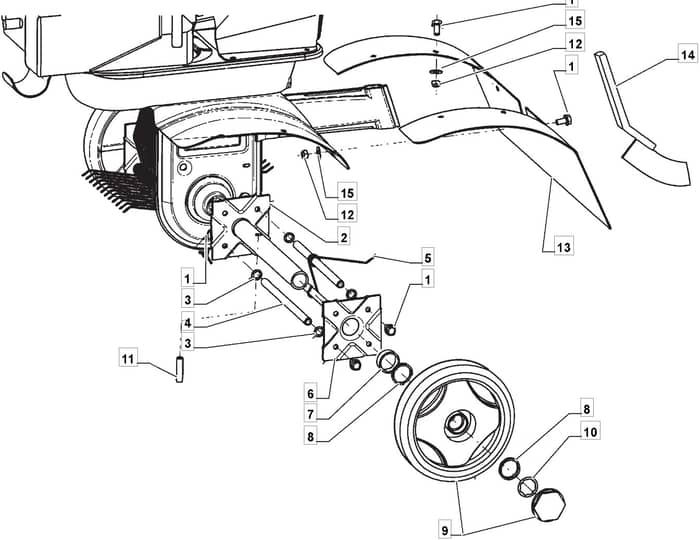 MANOR 40R-G - 2008-2010 - 214010043/MO8 - Mountfield Tiller Optionals Diagram