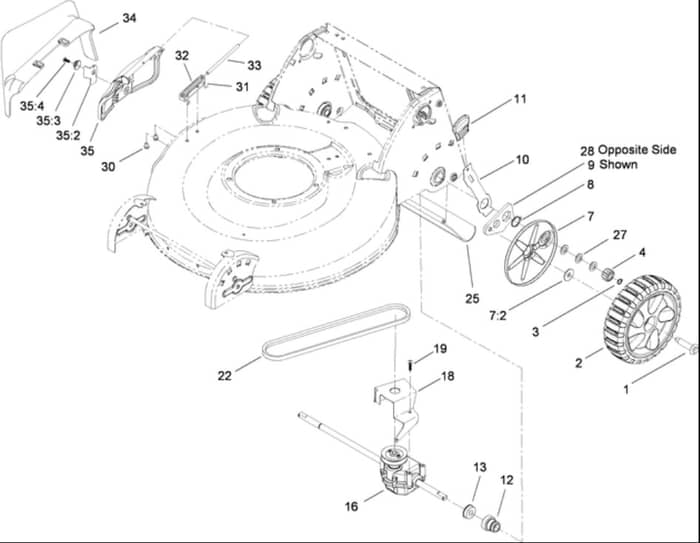 Hayter R53S - 448F (311000001 - 311999999) - Rear Wheel - Transmission Assy