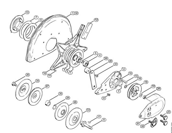 Genuine Stihl TS350 AVE / T - Support with guard (38.1995)