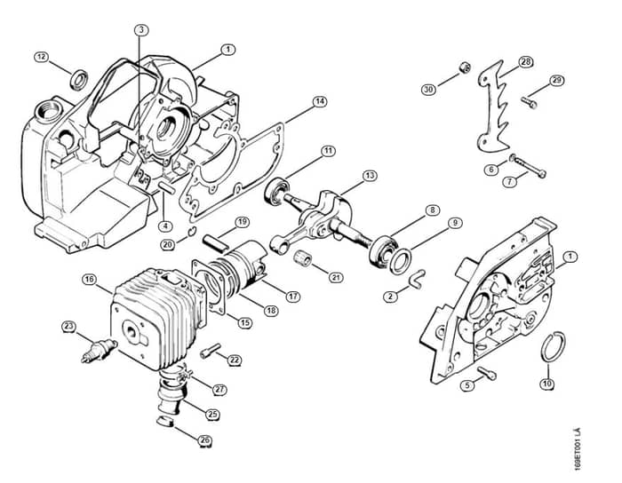 Stihl 032 Aveqw Crankcase, Cylinder - A-Group