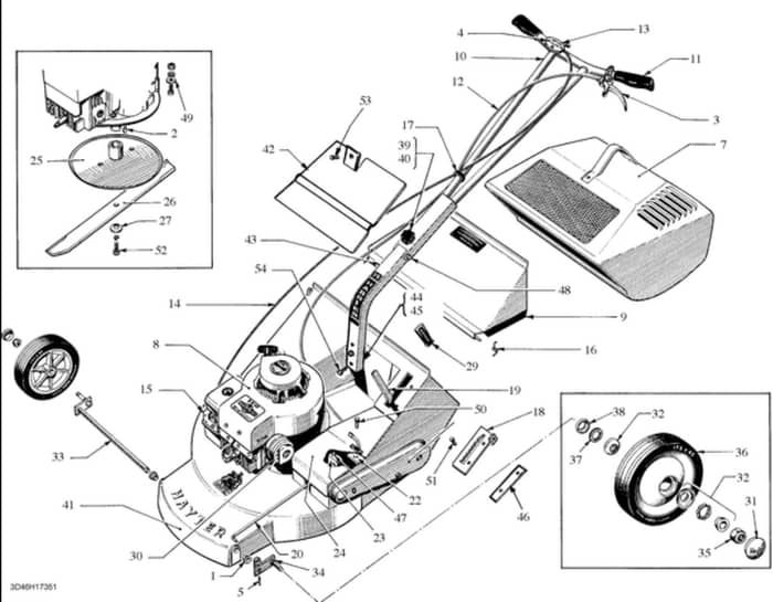 Hayter Harrier 19 - 046 (046-H17351 - 046-H19350) - Mainframe Assembly