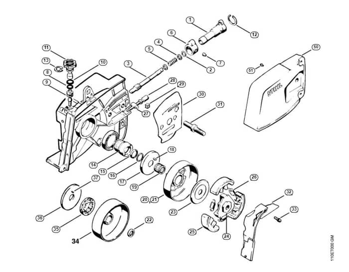 Stihl 041 Avfbq Oil Pump, Clutch, Chain Sprocket Cover - C-Group