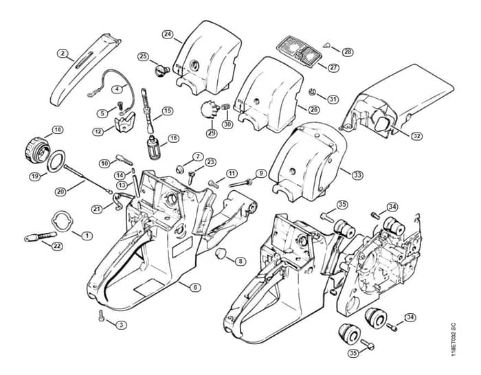 Stihl 028 Q Tank Housing, Pick-Up Body - C-Group