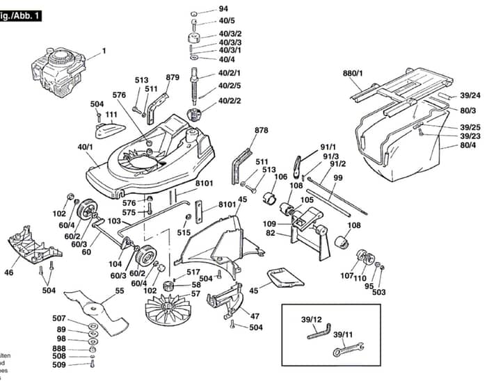 Atco Admiral 16S - F016509142 - Main Assembly