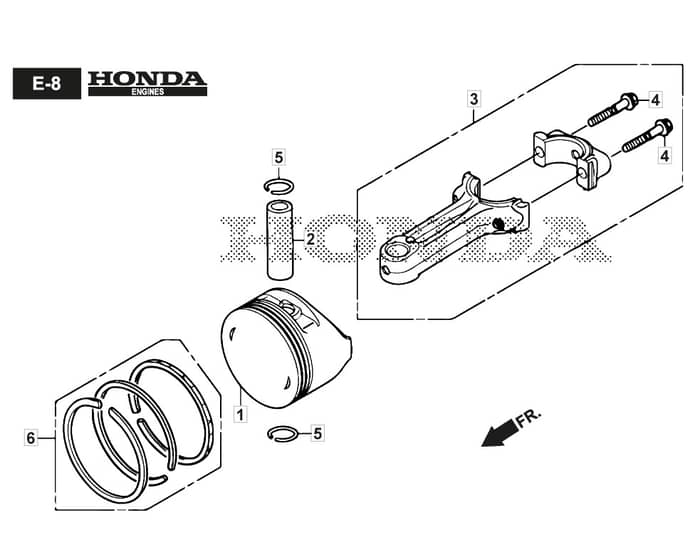 HP425 - 2019-2021 - 2L0431038/M19 - Mountfield Piston Connecting Rod Diagram
