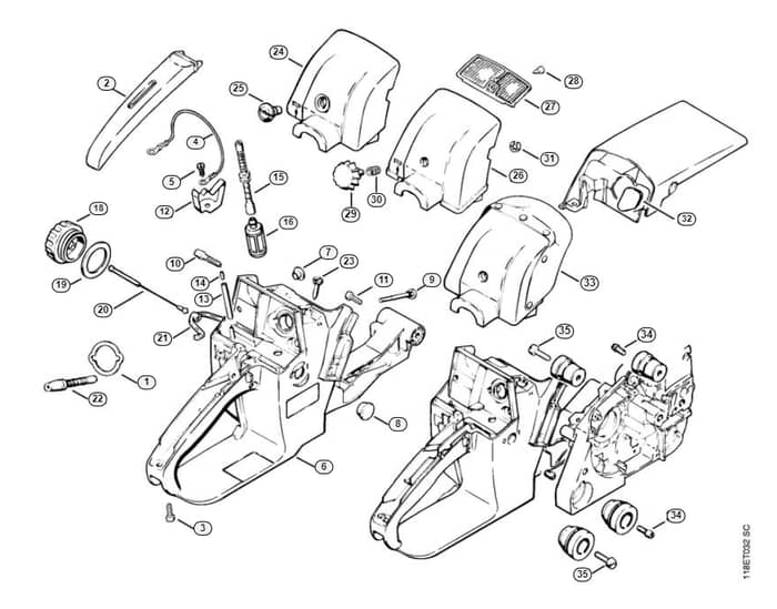 Stihl 028 W Tank Housing, Pick-Up Body - C-Group