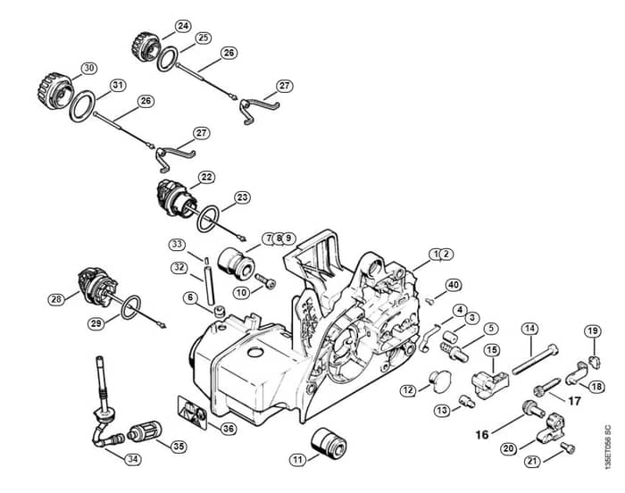 Stihl 025 Motor Housing - D-Group