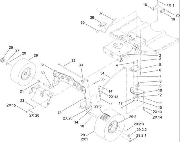 Hayter RT380H - 135E (135E290000001 - 135E290999999) - Front Wheel - Steering Assy