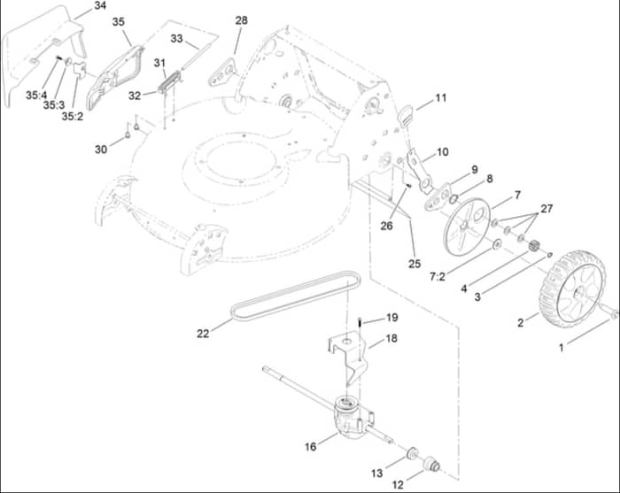 Hayter R53S - 448F (316000001 - 316999999) - Rear Wheel - Transmission Assy
