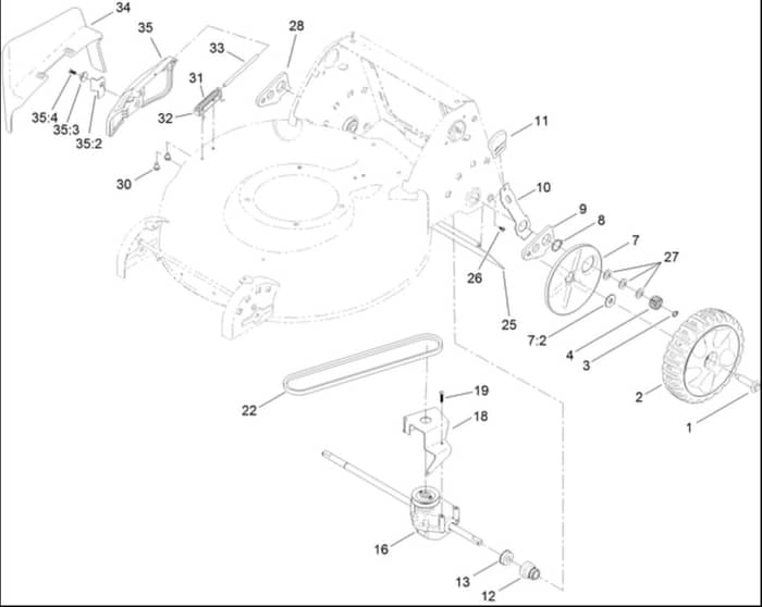 Hayter R53S - 448F (400000000 - 499999999) - Rear Wheel - Transmission Assy